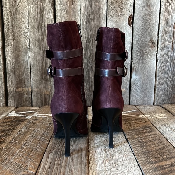Diba Gillian Vintage Burgundy Suede Leather Boot Size 39 - Picture 3 of 7